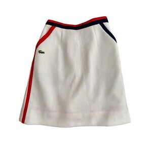 Vtg 60s 70s Lacoste Haymaker Women's Red White Blue Waist Tennis Skirt 10